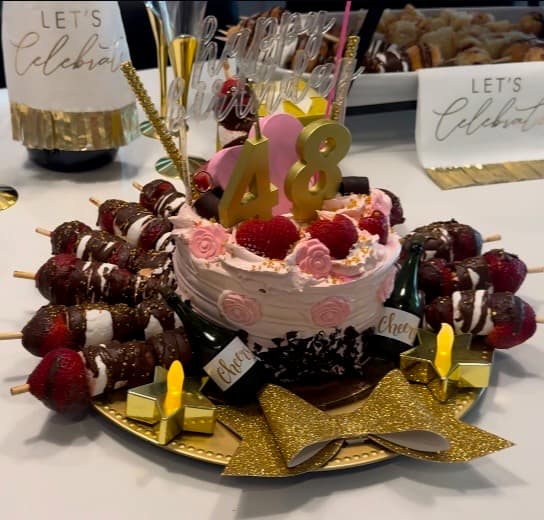 Birthday dessert display