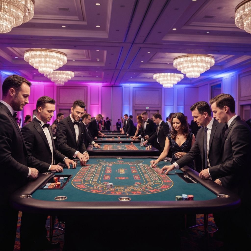 Corporate casino night in grand ballroom
